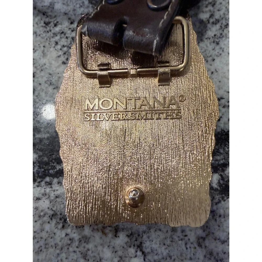 Montana Silversmiths 2015‎ Pendleton Whisky Let'er Buck Leather Belt Brown 39.5